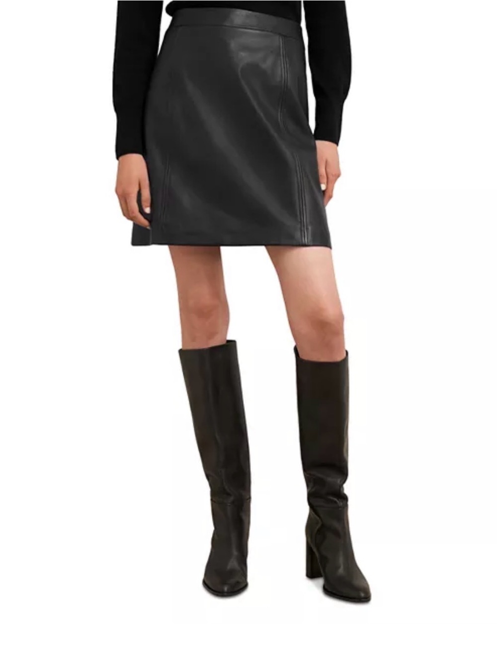 Hobbs London Leather Skirt